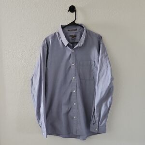 Eddie Bauer Men's Long Sleeve Button Down Casual Shirt Relaxed Fit Blue XL